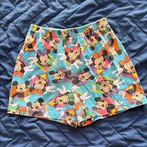 Vintage Disney Mickey and Minnie Mouse Print Shorts